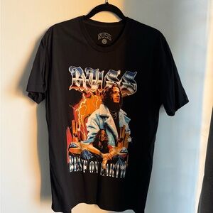 Russ Black Graphic Tee with Bold Design